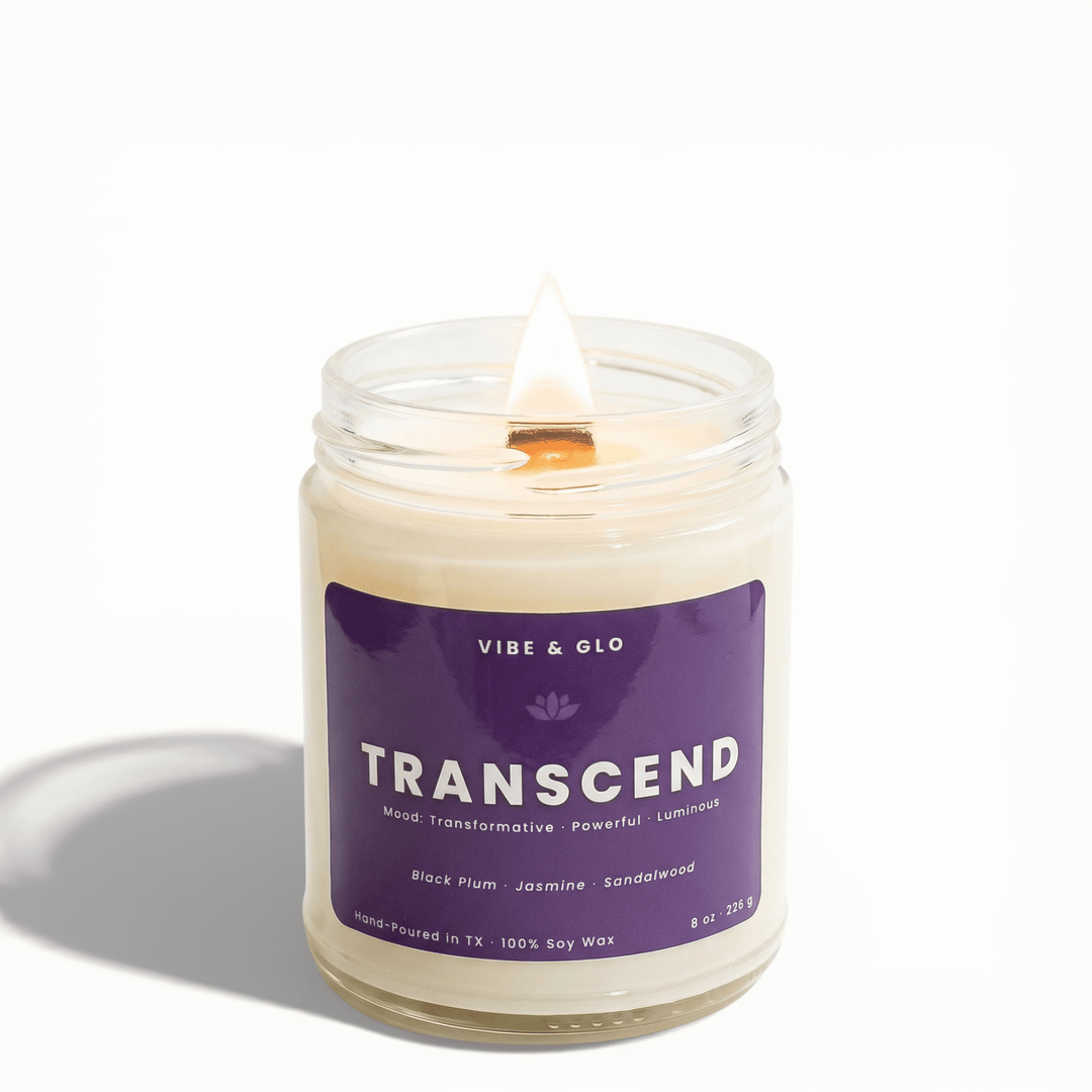 Transcend - Jasmine & Sandalwood Soy Candle - Vibe & Glo Candle Studio
