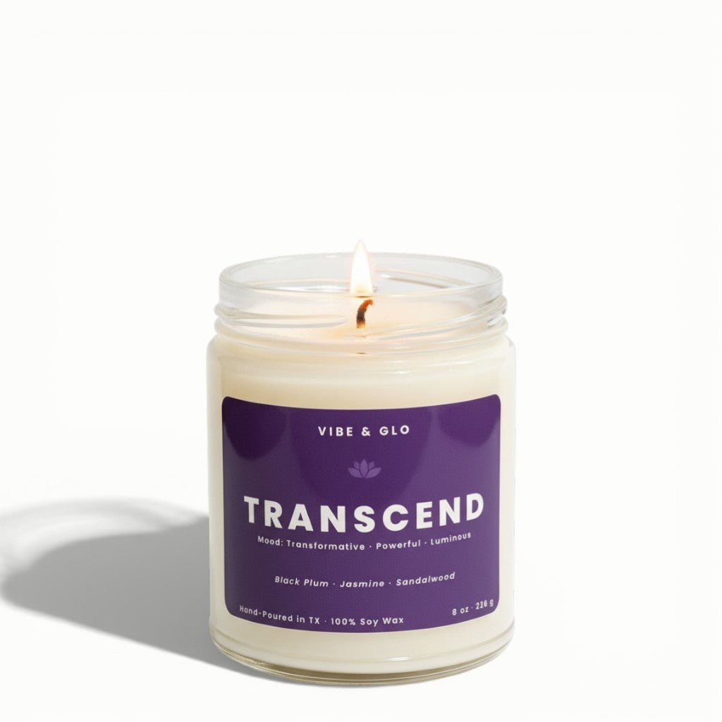 Transcend - Jasmine & Sandalwood Soy Candle - Vibe & Glo Candle Studio