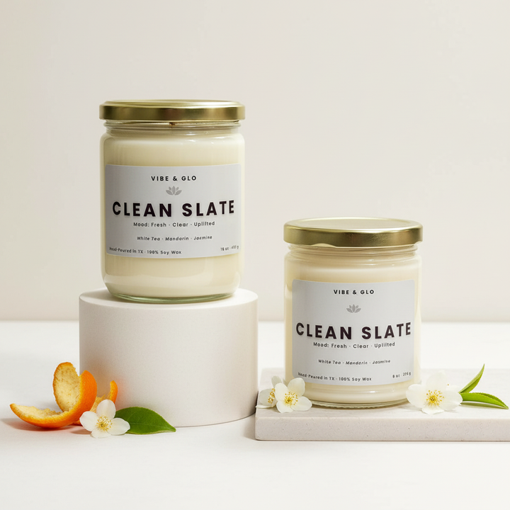 Clean Slate Candle | Mandarin, Bergamot, White Tea Scent