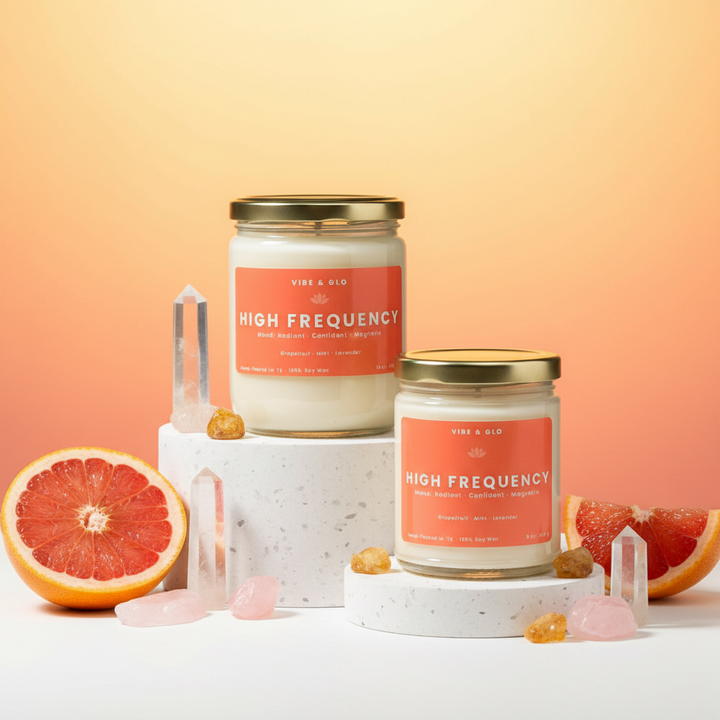 High Frequency Candle | Grapefruit, Mint, Lavender Scent