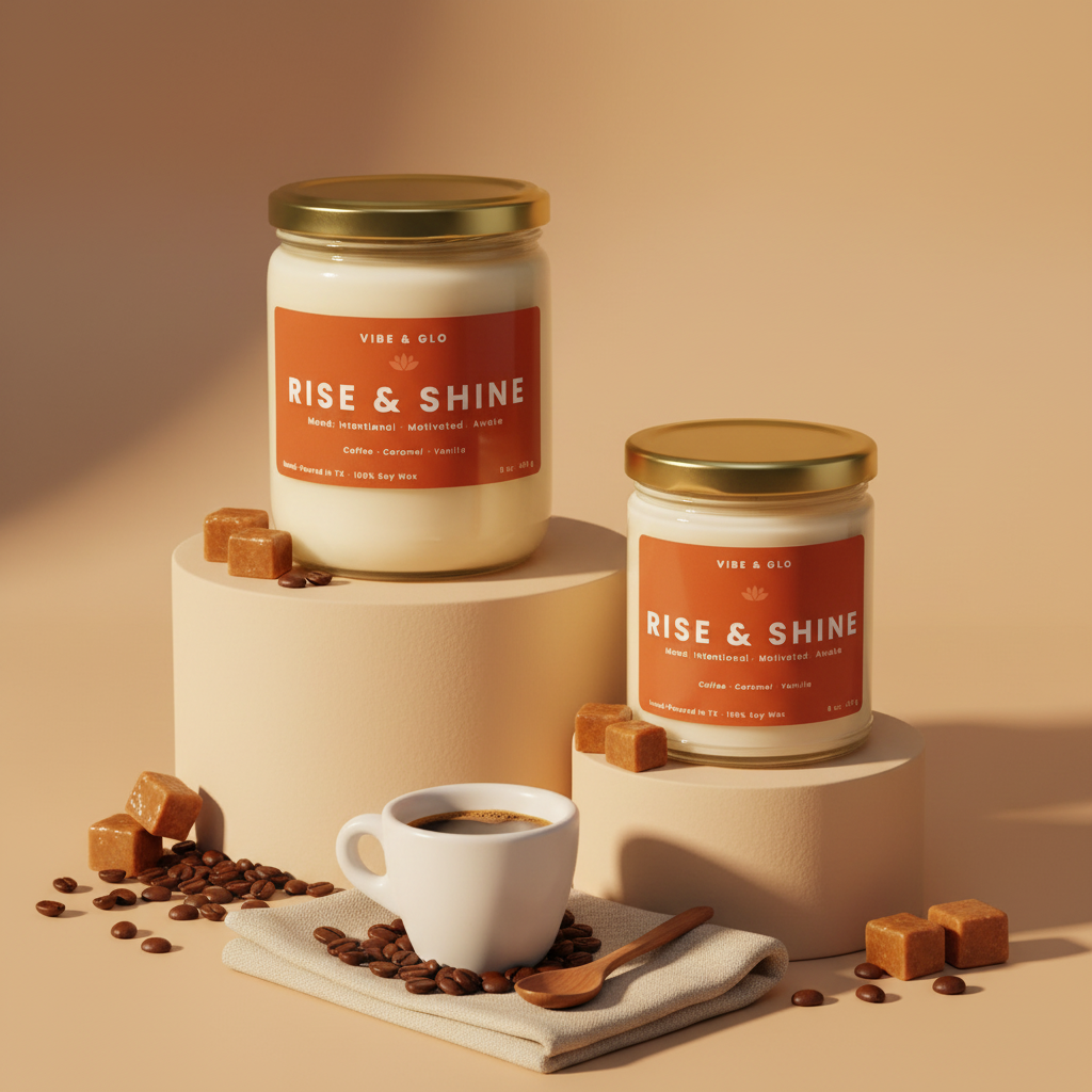 Rise & Shine Candle | Coffee, Caramel, Vanilla Scent