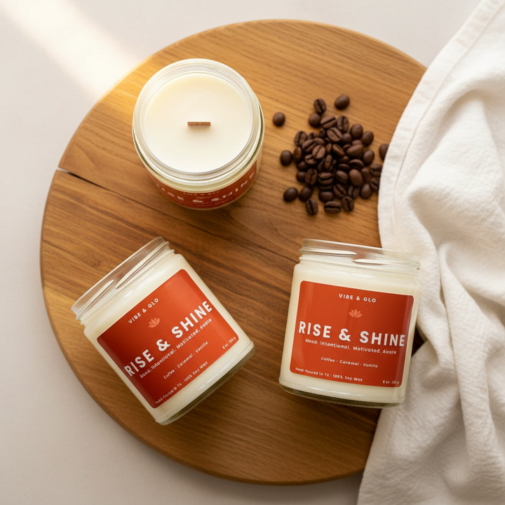 Rise & Shine Candle | Coffee, Caramel, Vanilla Scent