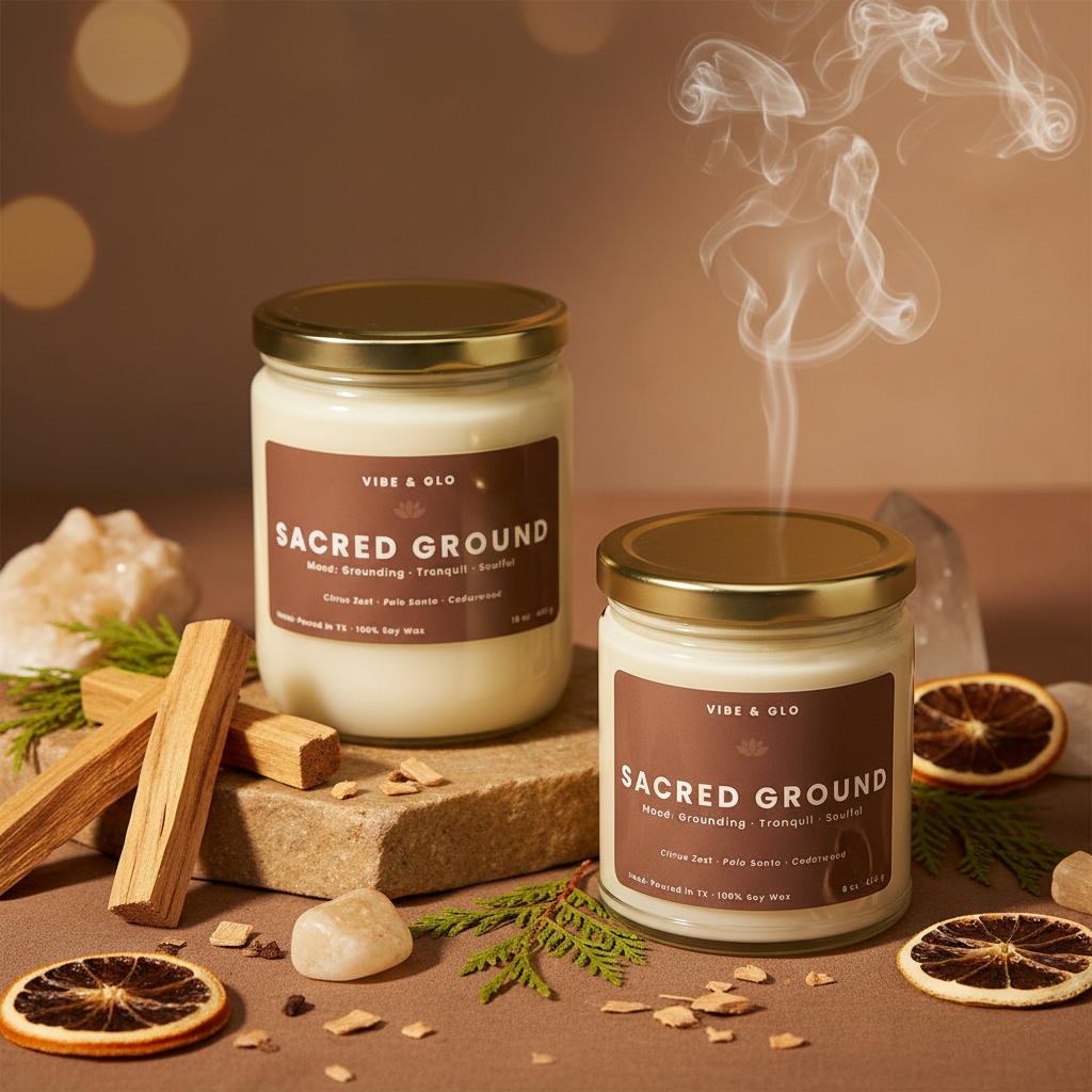 Sacred Ground Candle | Citrus Zest, Palo Santo, Cedarwood Scent