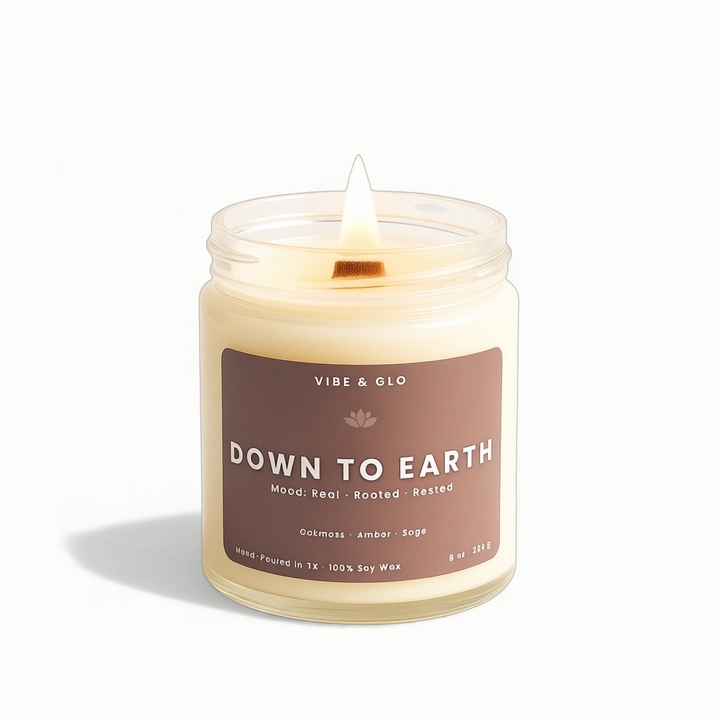 Down to Earth Candle | Oakmoss, Amber, Sage Scent