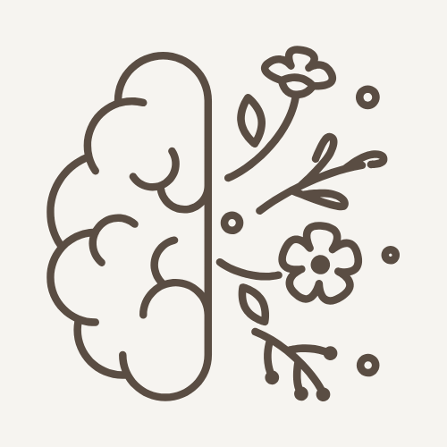 Decorative design with floral elements on a light gray background