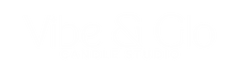 vibe & glo logo in white on a transparent background