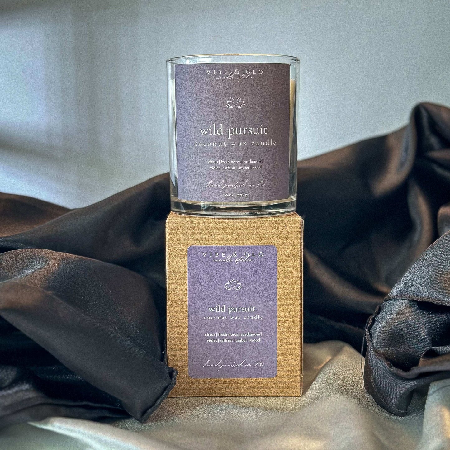 Wild Pursuit Coconut Soy Candle - Vibe & Glo Candle Studio