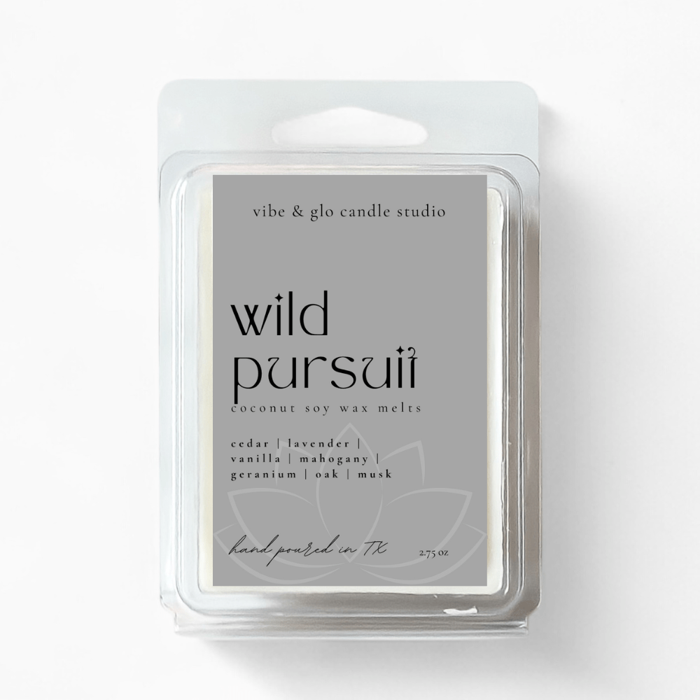 Wild Pursuit Wax Melts – Woodsy & Masculine Scent - Vibe & Glo Candle Studio