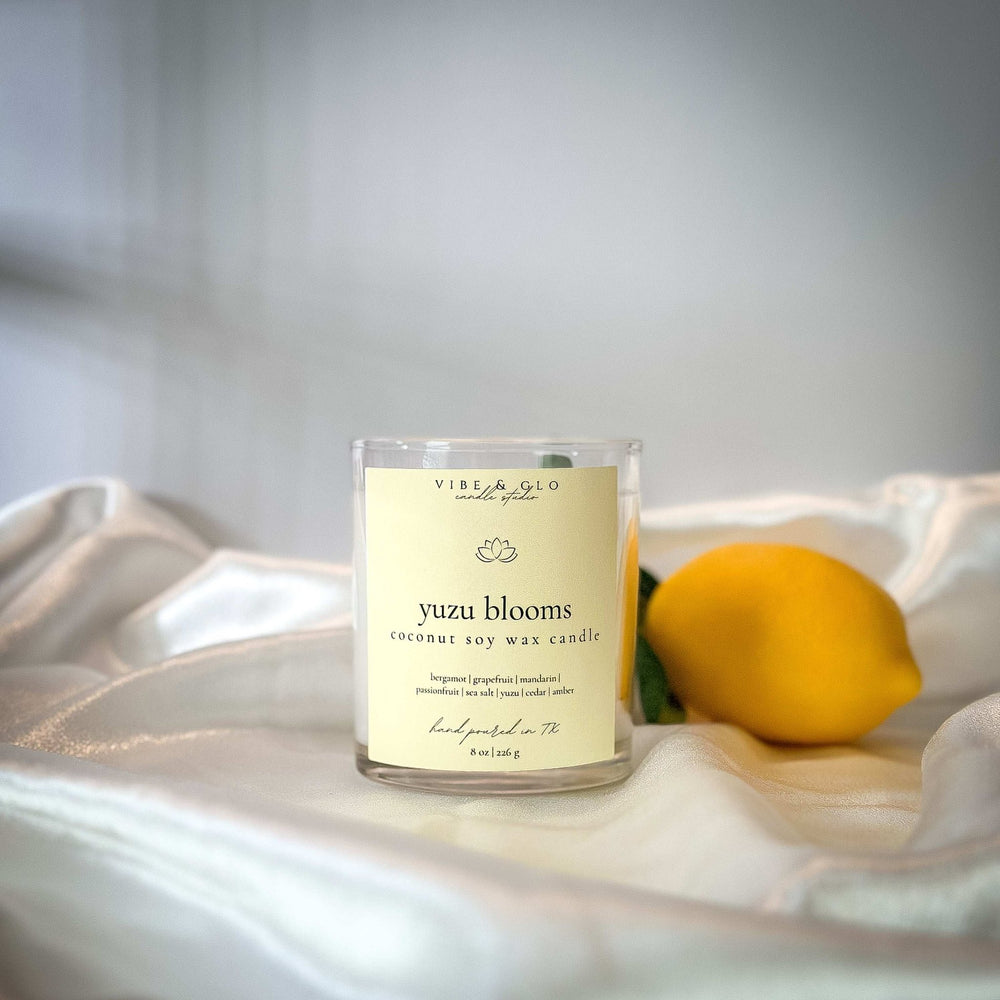 
                  
                    Yuzu Blooms Coconut Soy Candle - Vibe & Glo Candle Studio
                  
                