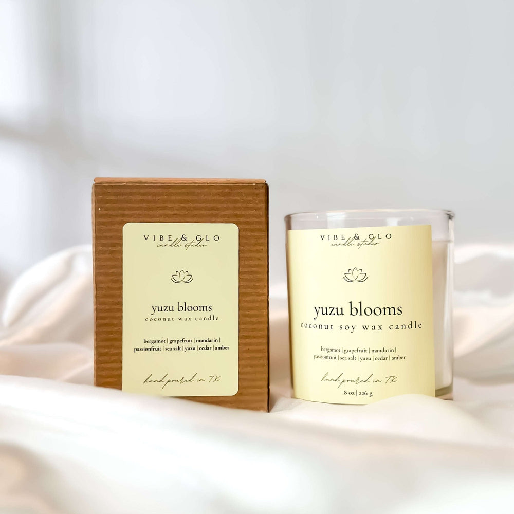 
                  
                    Yuzu Blooms Coconut Soy Candle - Vibe & Glo Candle Studio
                  
                